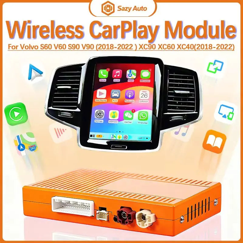 Wireless Apple CarPlay & Android Auto Activation module for Volvo S60 V60 S90 V90 XC40 XC60 XC90 2020-2022 Plug-and-Play