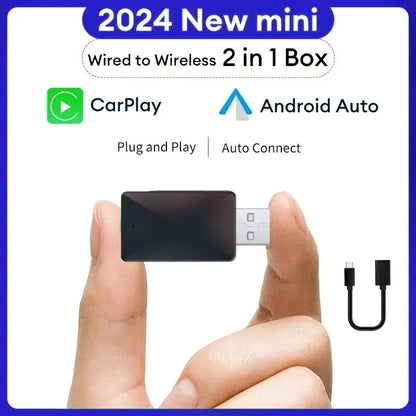 Wireless Carplay Adapter Android Auto Wireless Smart Dongle 2in1 For Peugeot 208 308 408 508 2008 3008 4008 5008