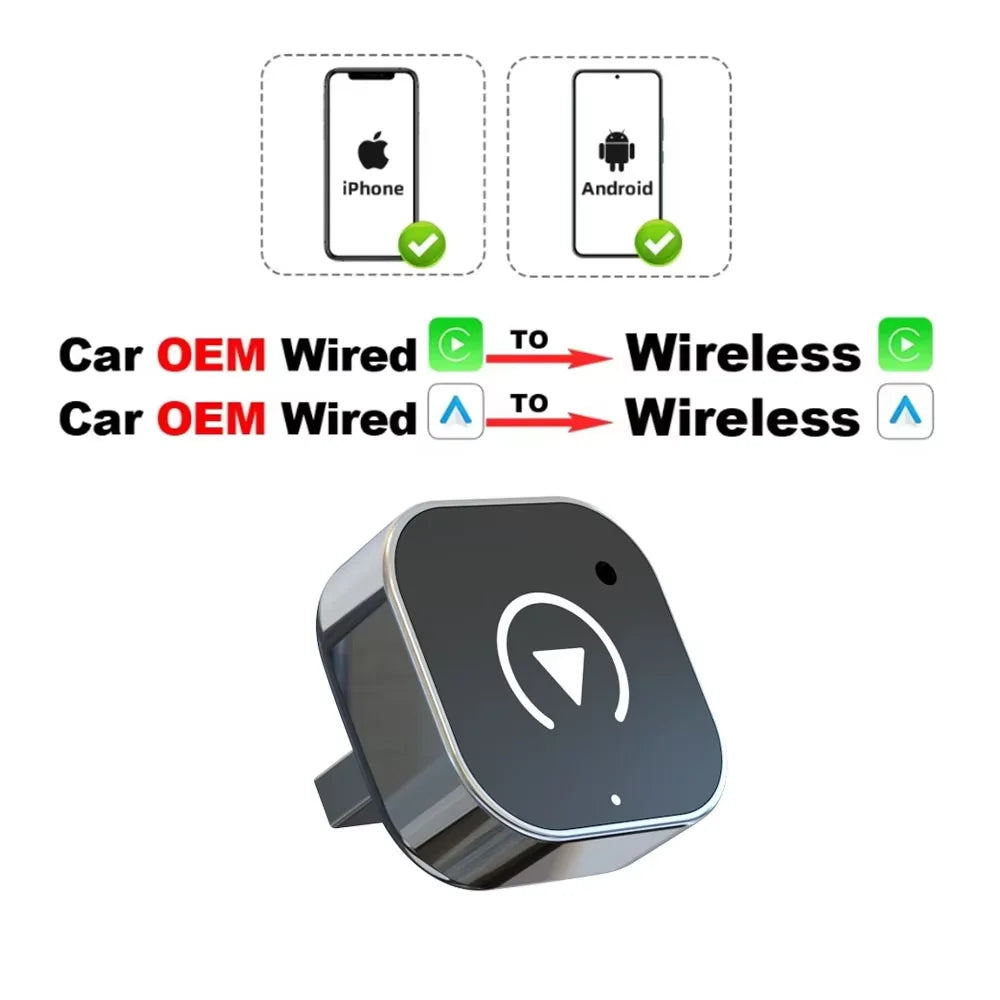 New Super Mini Carplay AI Box Wired to Wireless CarPlay&Android Auto 2in1 Box 5GHz WiFi5 for 99% Original Wired CarPlay/Auto Car