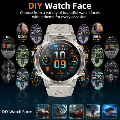 LIGE Rugged GPS Track Smart Watch Men LED Flashlight Compass 3ATM Waterproof Bluetooth Call Sports Cycling Men Smartwatch Hombre