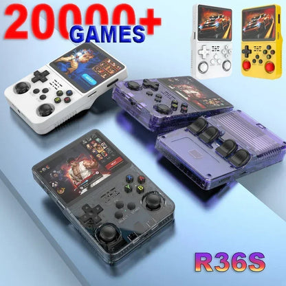 Portable R36S Handheld Game Player 3.5 Inch IPS Display 128GB Linux System Preloaded Retro Games Pocket Console
