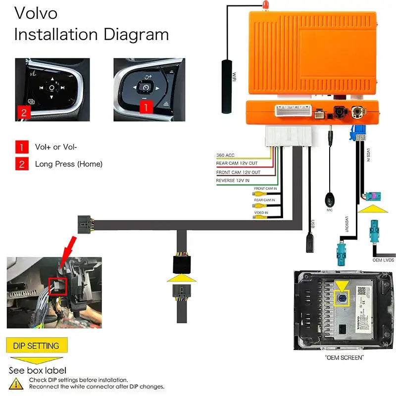 Wireless Apple CarPlay & Android Auto Activation module for Volvo S60 V60 S90 V90 XC40 XC60 XC90 2020-2022 Plug-and-Play