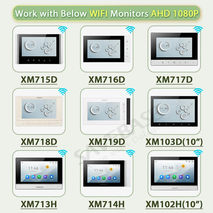 4 Wire XC113F-2 HD Outdoor Doorbell Camera IP65+5Pcs IC 13.56Mhz Keyfobs for Video Doorphone Call Intercom Security 2 Families
