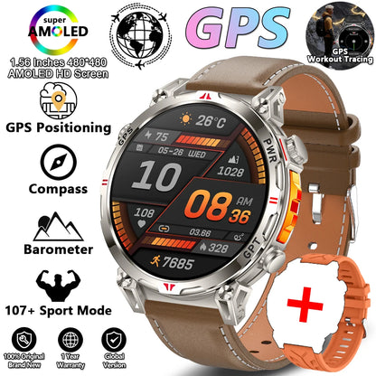 2026 New Outdoor Sports Smart Watch Men Sports Data Monitoring Health Tracking Compass Altimeter IP69 Bluetooth Call SmartWatch